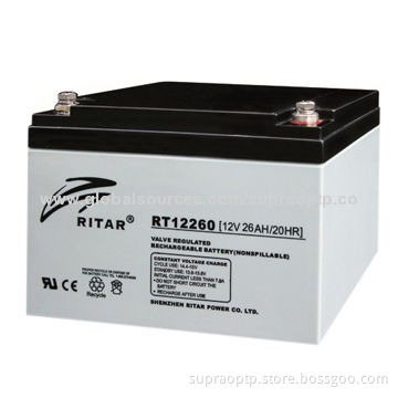 Solar Seal Battery with 26Ah Capacity, 12V Voltage